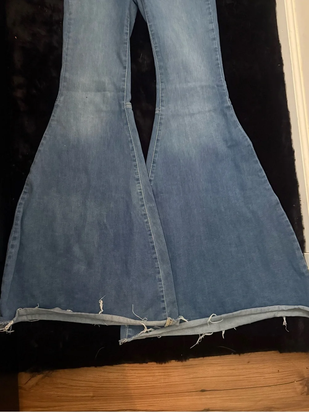We The Free Light Blue High-Rise Wide Leg Flare Jeans